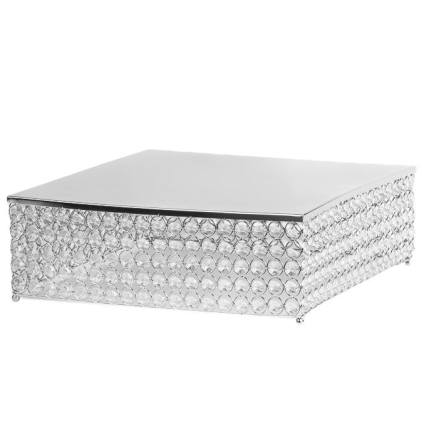 Cake Stand - Crystal Square - Silver.png